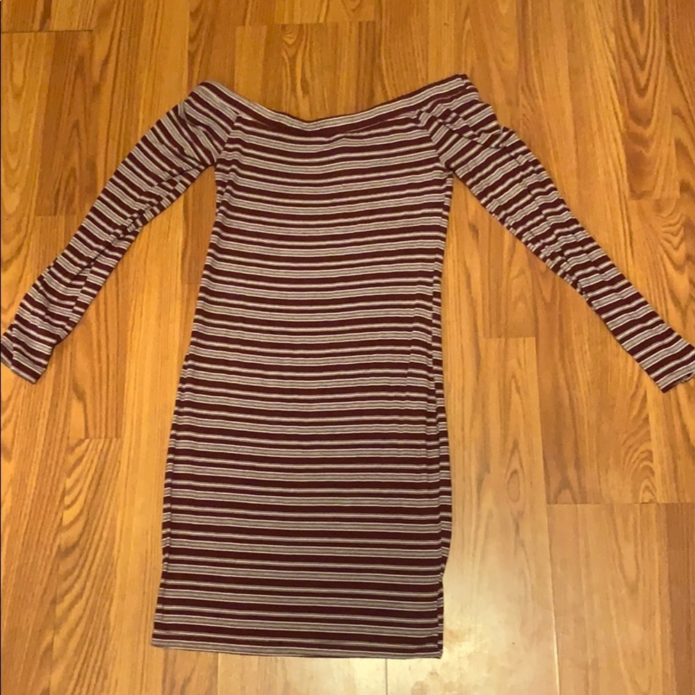 long sleeved off the shoulder dress